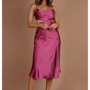 Selfie Leslie Fuchsia strappy midi dress. Size 12 or L. Never worn